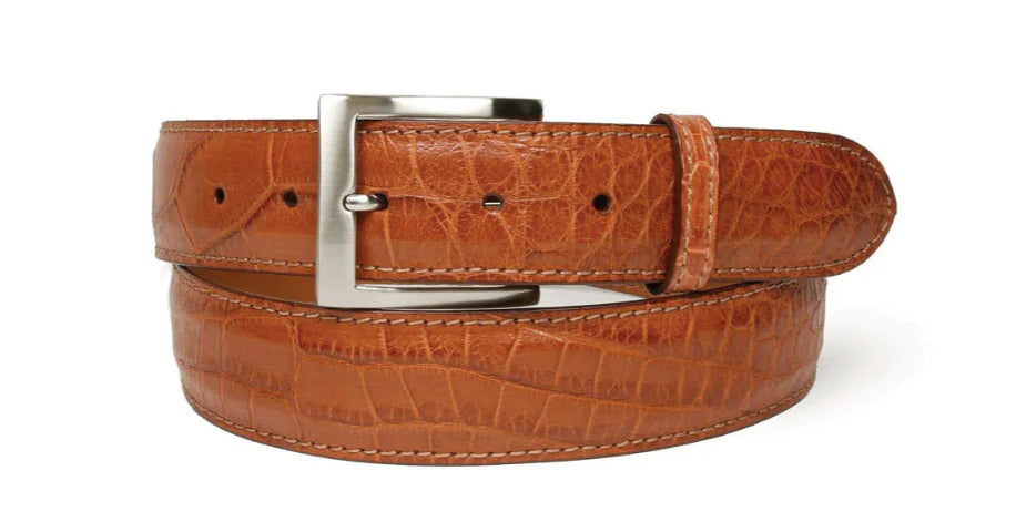 Mens cognac dress clearance belt