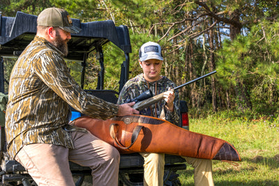 brown bison leather rifle case