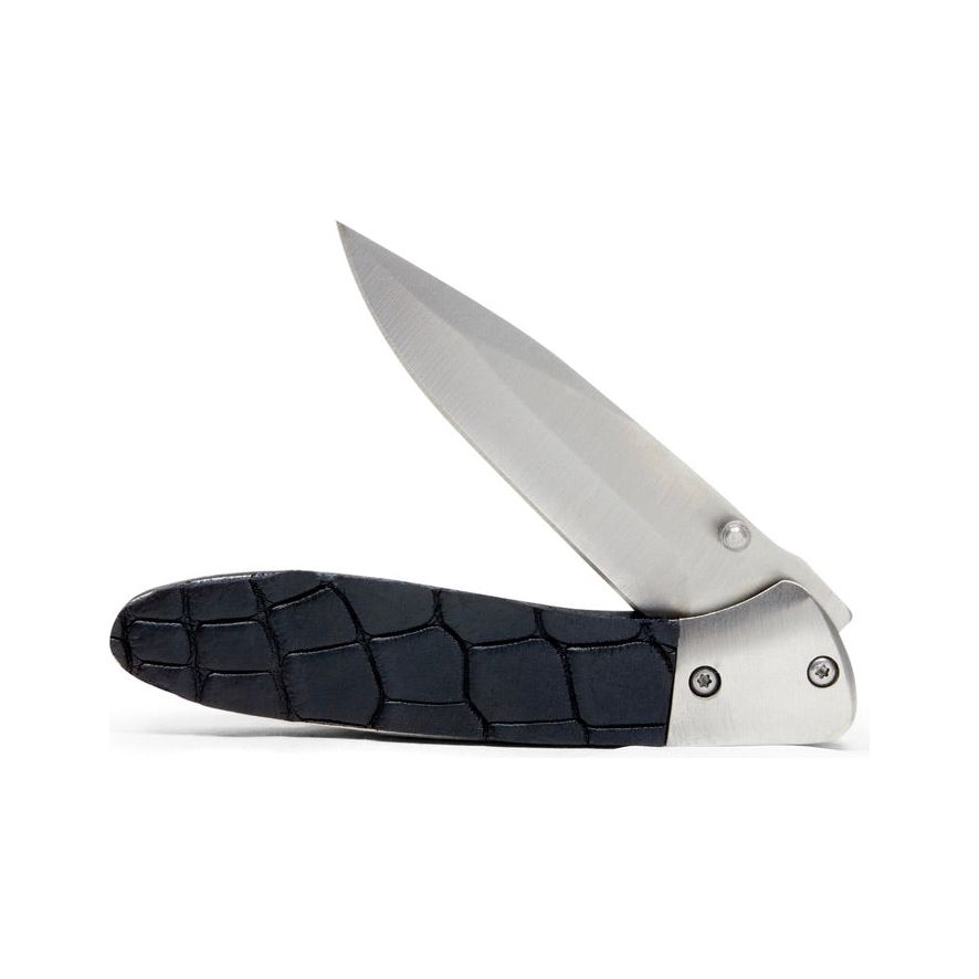 black alligator pocket knife