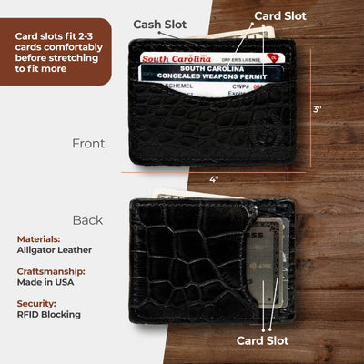 Black Alligator Card Holder