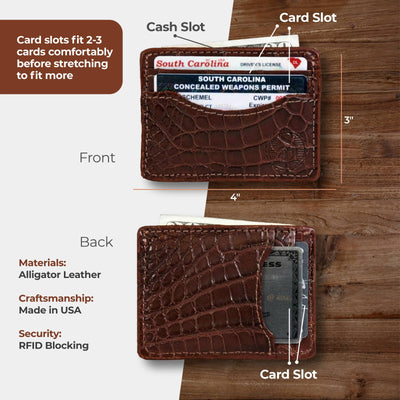 Brown Alligator Credit Card Holder