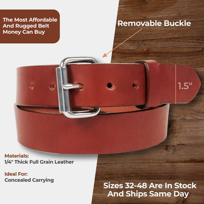 brown leather mens belt