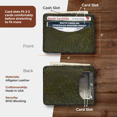 Mens Alligator Card Holder