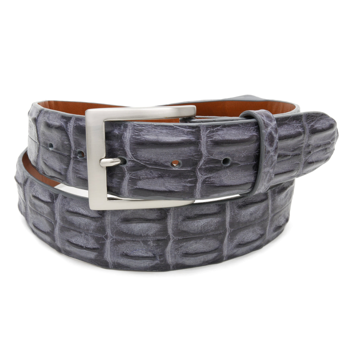 Gray Hornback Crocodile Belt