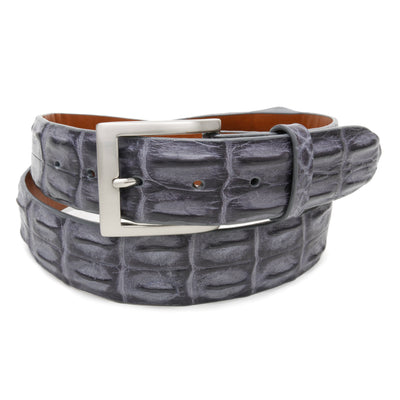 Gray Hornback Crocodile Belt