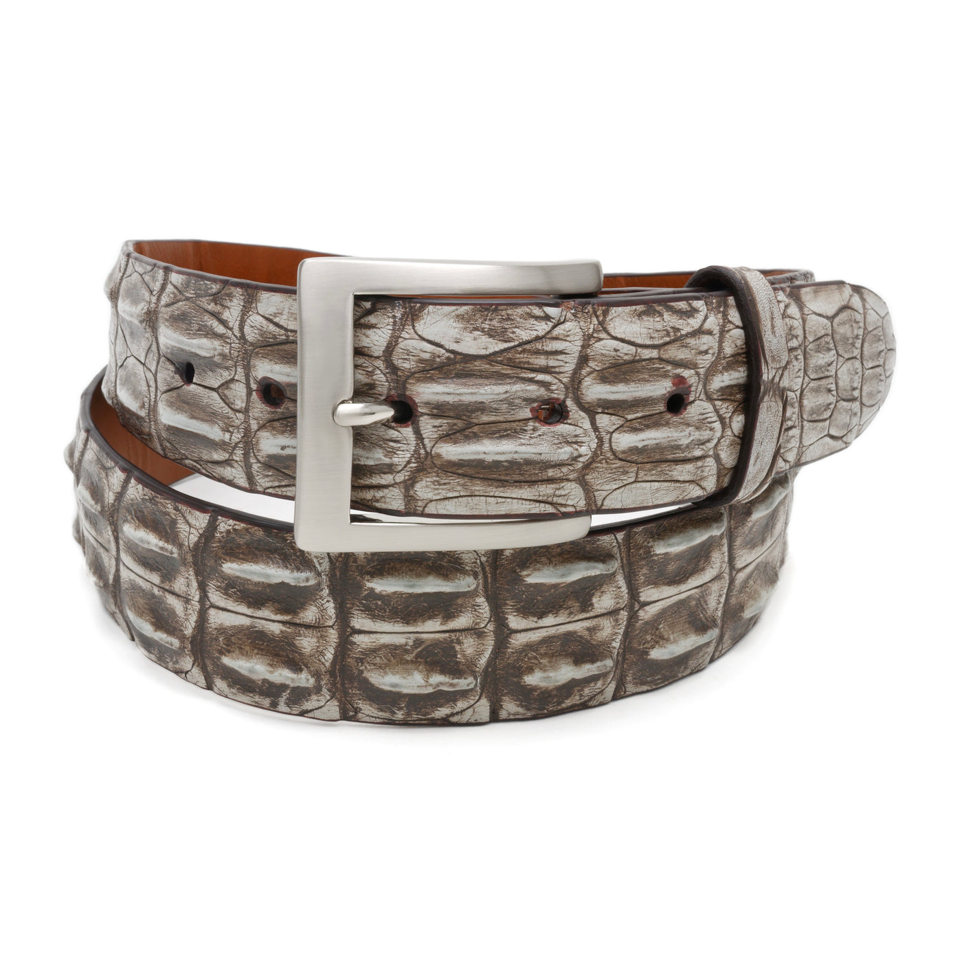 Brown Hornback Crocodile Belt