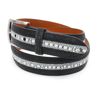 Mens Row Black Stingray Belt