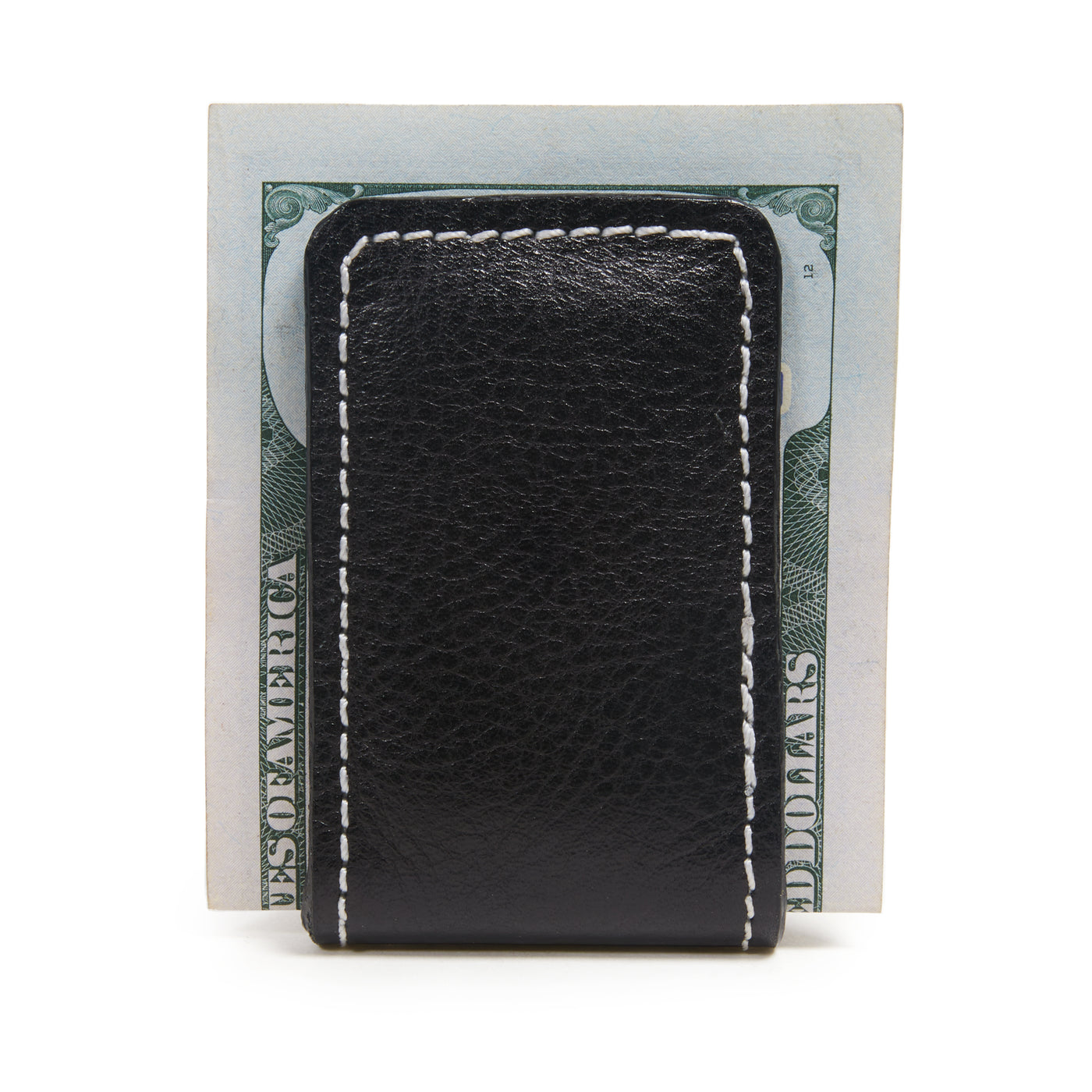 mens black leather money clip