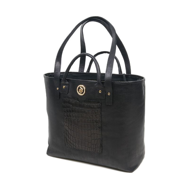 black alligator tote