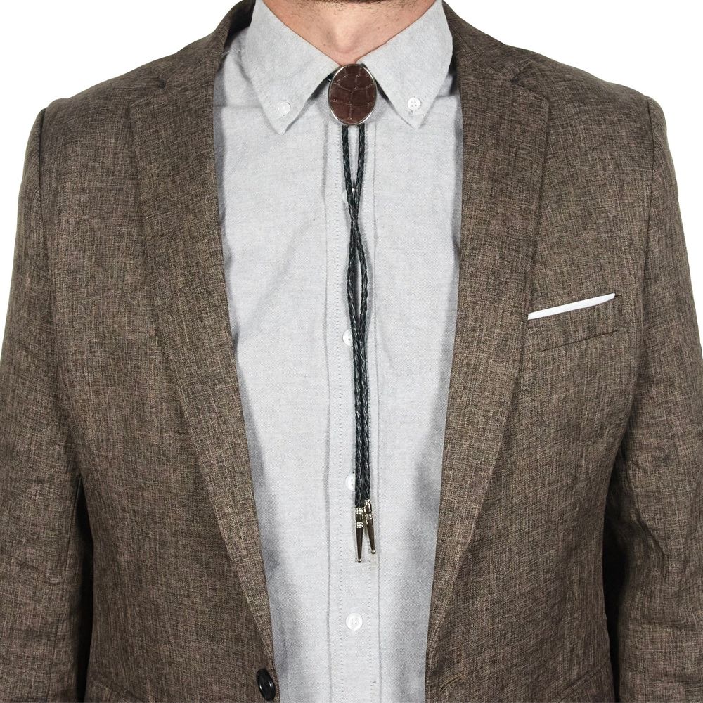 Brown Alligator Bolo Tie