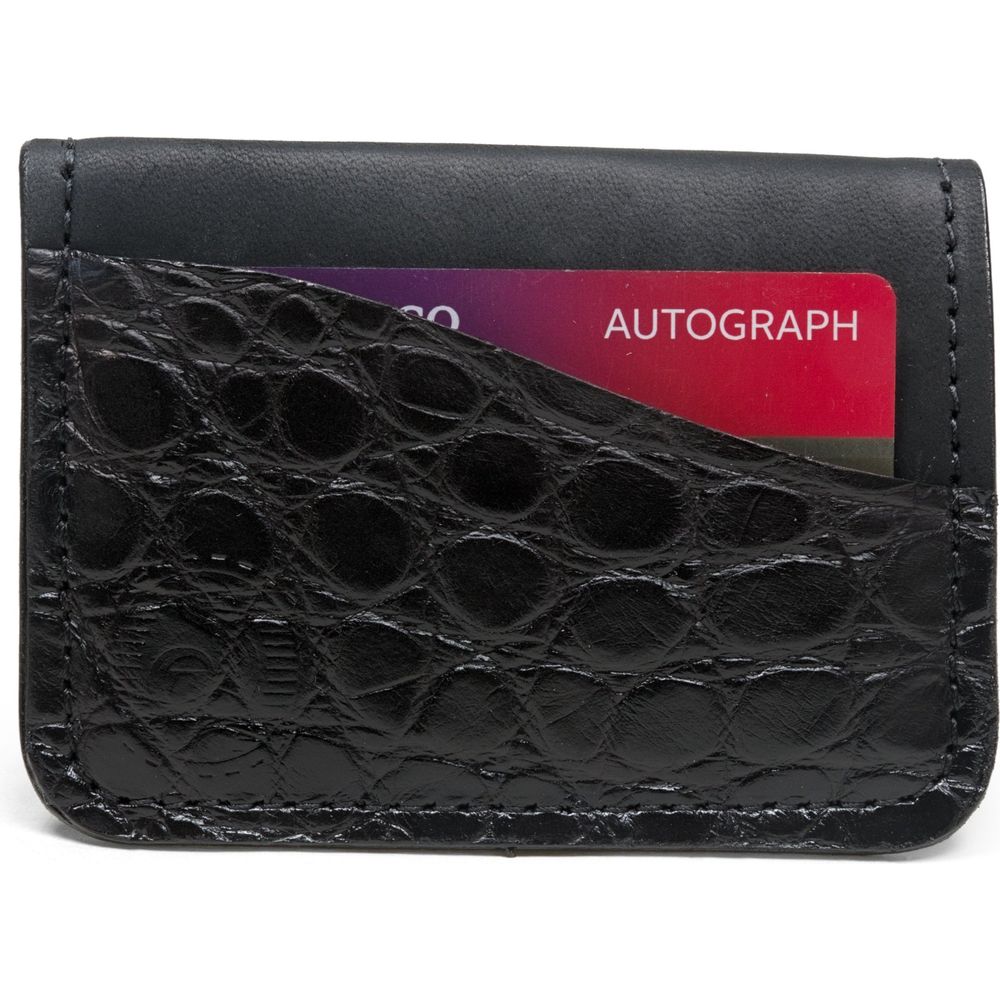 black alligator front pocket wallet