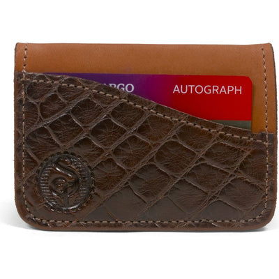 brown alligator front pocket wallet
