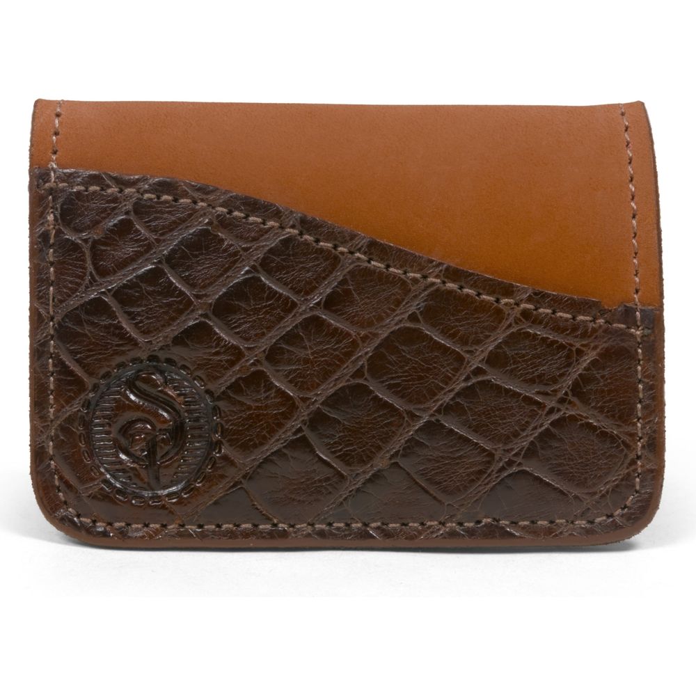 genuine brown alligator wallet