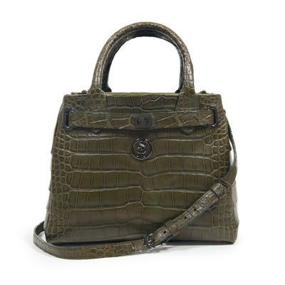 green alligator purse