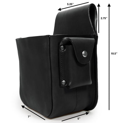 Black Leather Shotgun Shell Bag
