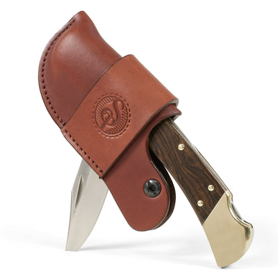 Brown Leather Pocket Knife Sheath