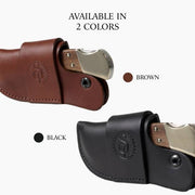 real leather auto folding sheath