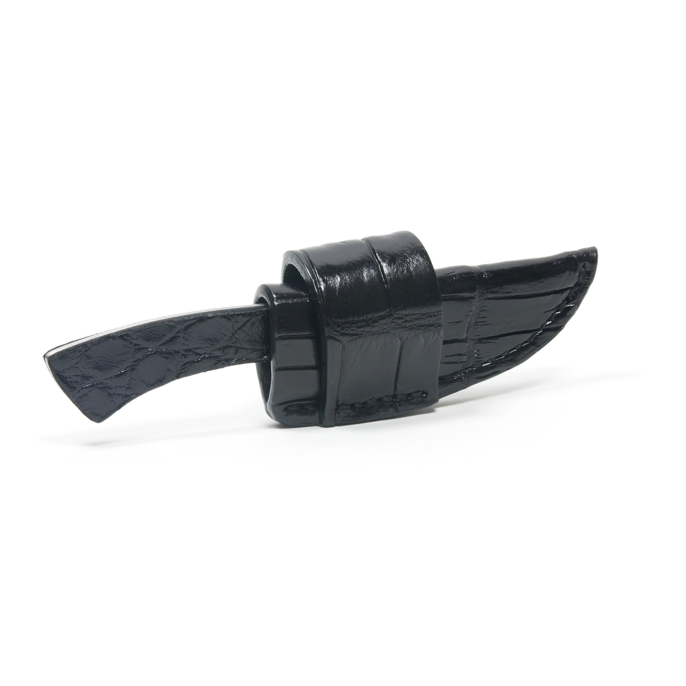 black alligator leather knife