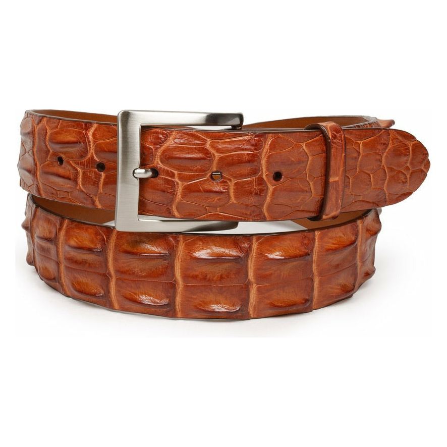 light brown Hornback crocodile belt