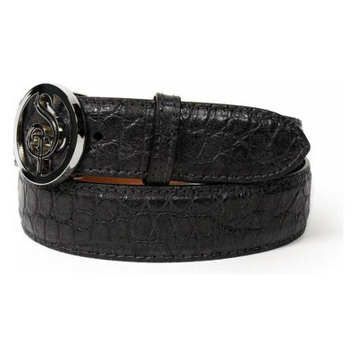black alligator dress belt