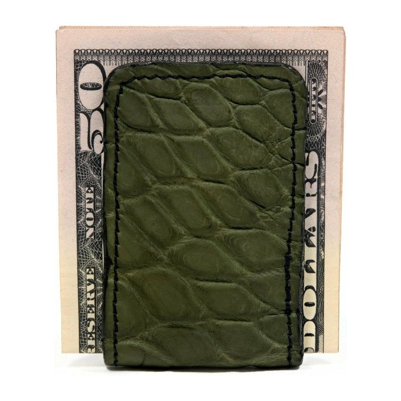 green alligator money clip wallet