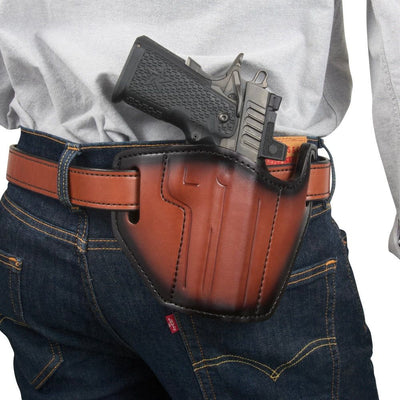 Open Carry Brown Leather Holster