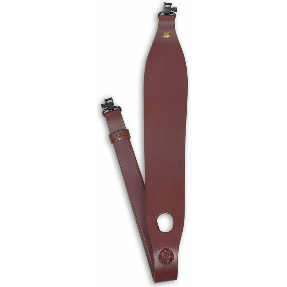 Leather rifle sling with thumb hole