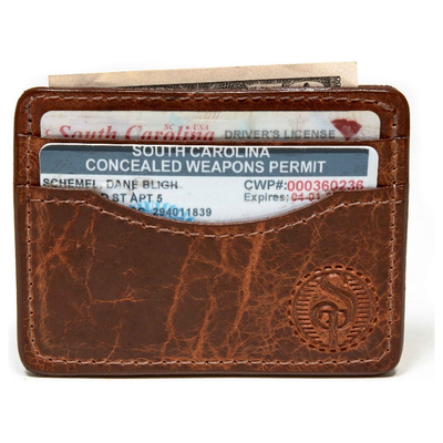 Leather front pocket wallet buffalo