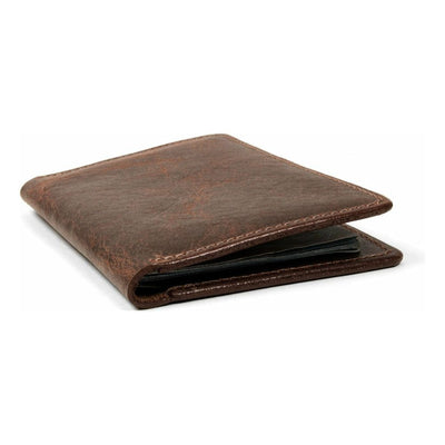 brown leather passport case