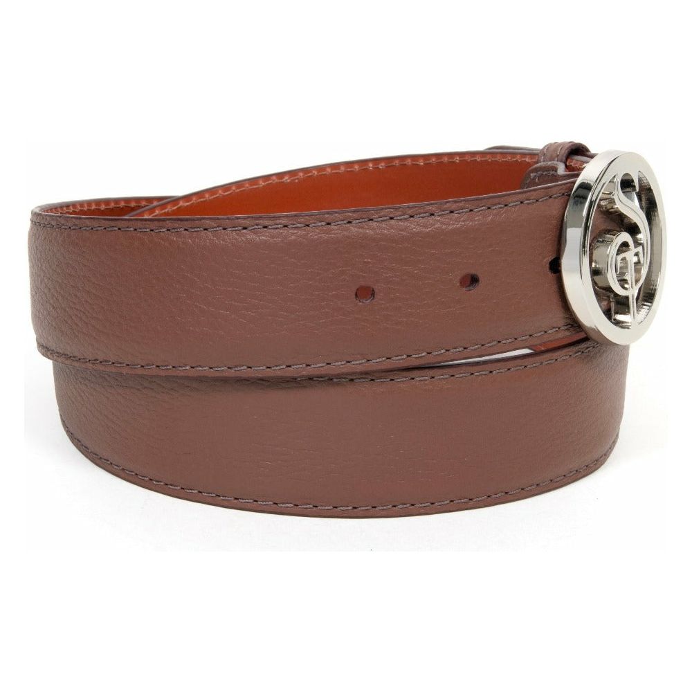 Brown leather dress belt