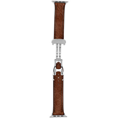 Brown leather apple watch band