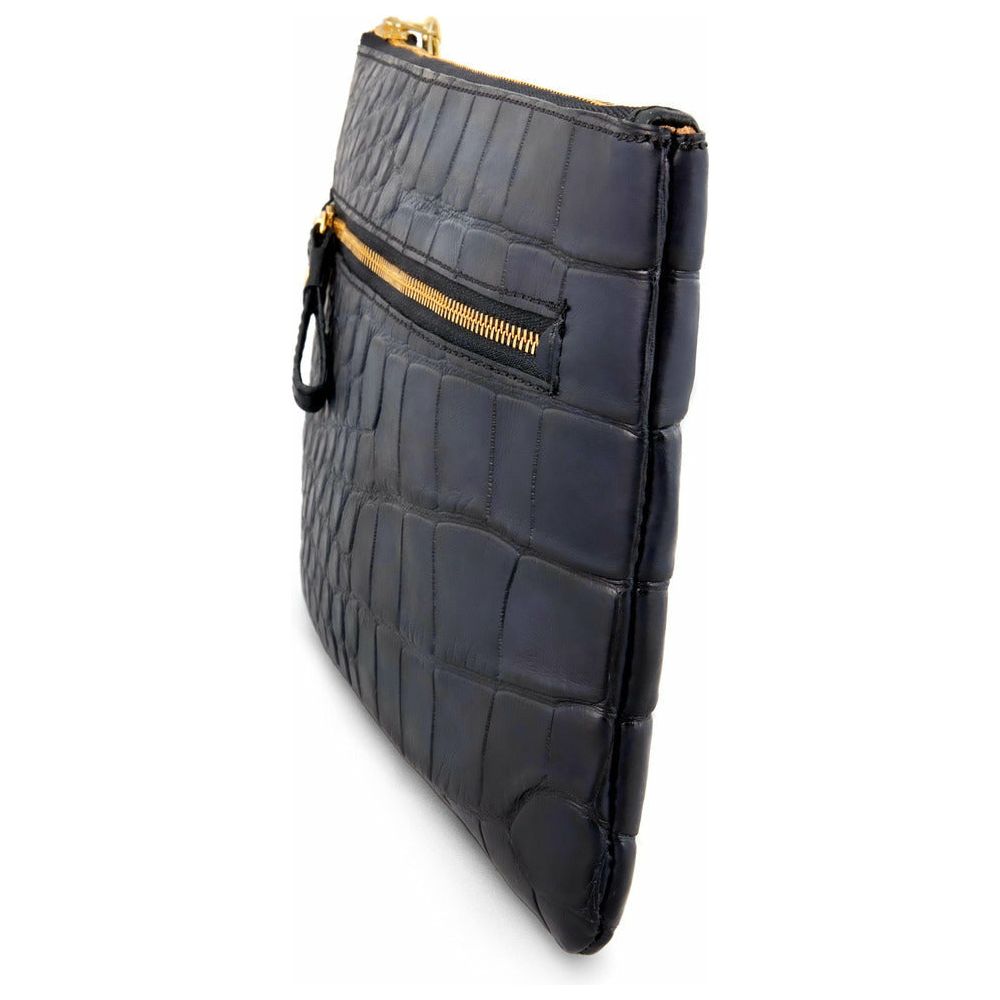 Black alligator handbag for women