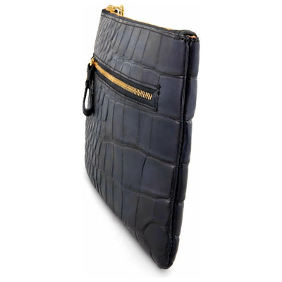 Black alligator handbag for women