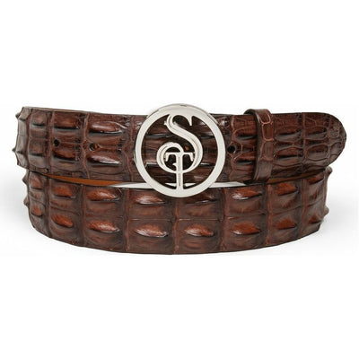 brown hornback crocodile belt