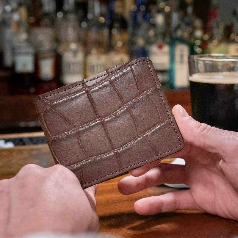 Chocolate alligator wallet
