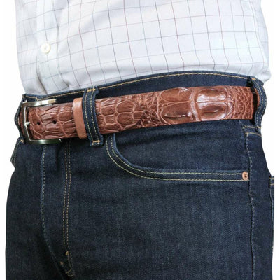 Light Brown Hornback Crocodile Belt