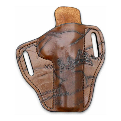 custom leather holster with elk 