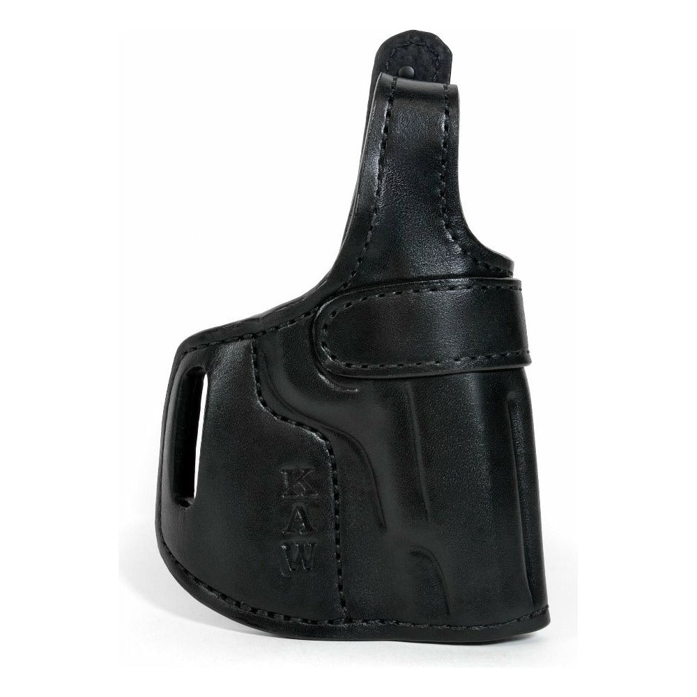 black holster with retention strap