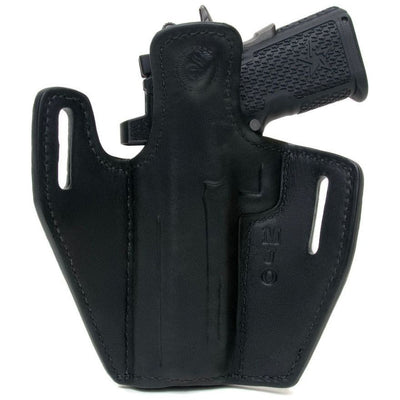 Open carry black leather holster