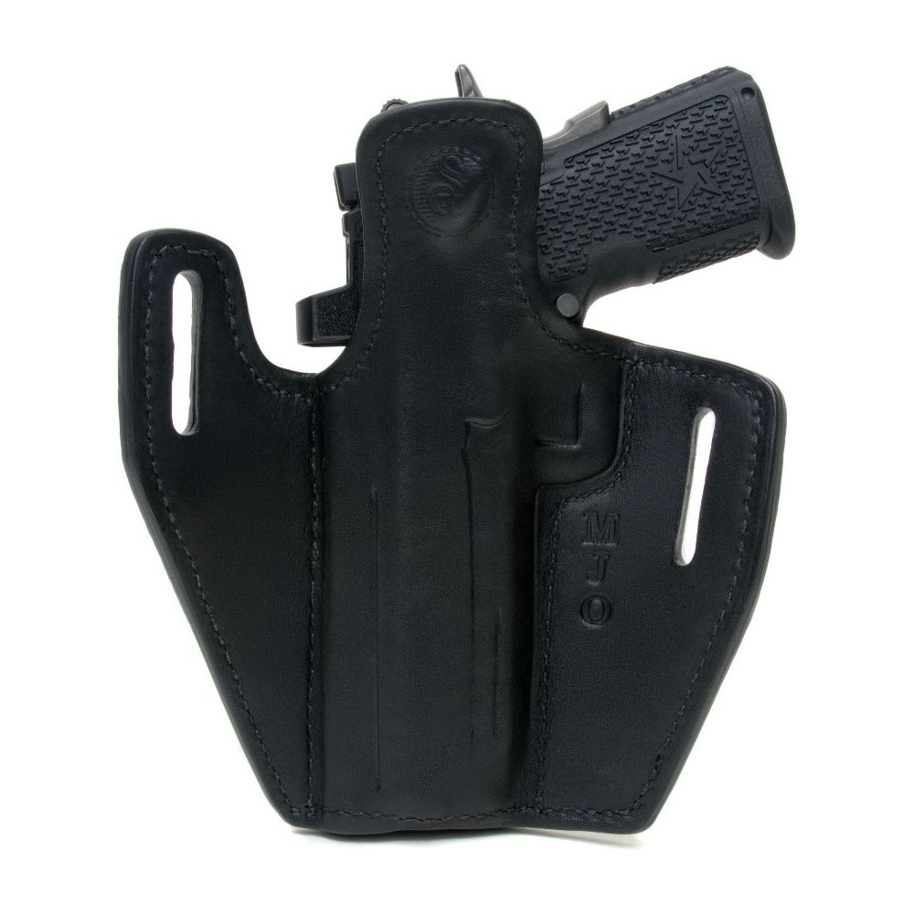 Open carry black leather holster