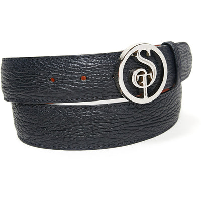 black shark leather belt