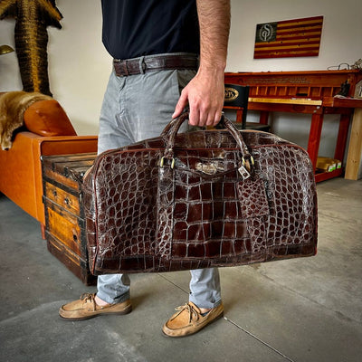 best alligator duffle bag for men