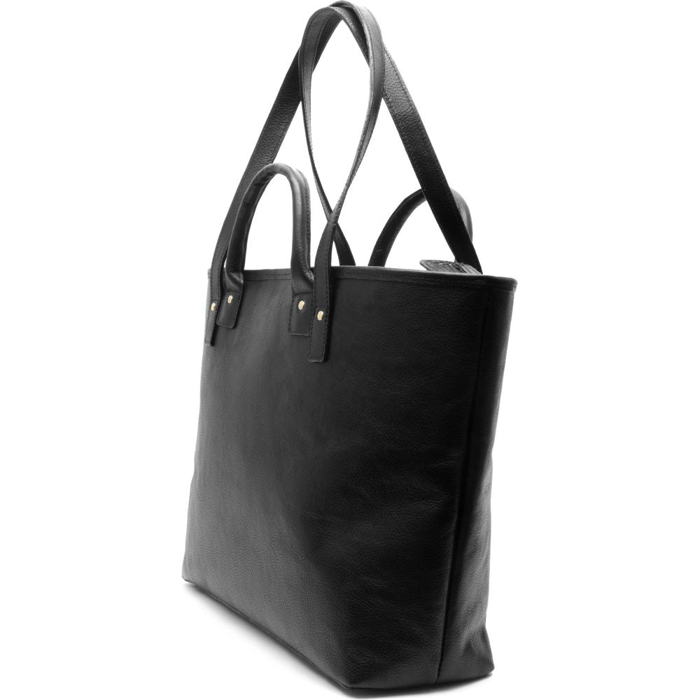 black leather tote 