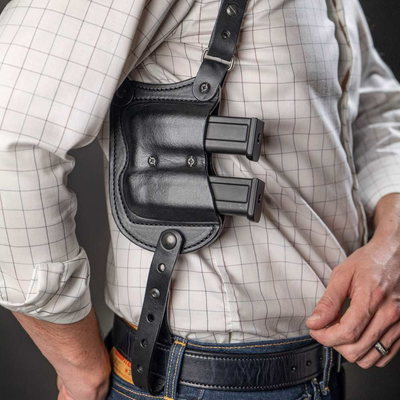 Horizontal leather Shoulder Holster